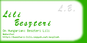 lili beszteri business card